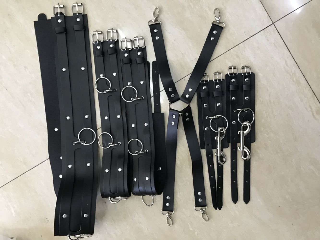 Unisex Leather Waist Belt Set